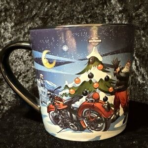 Harley-Davidson Motorcycles 2010 Black Coffee Mug Cup Santa Claus Christmas